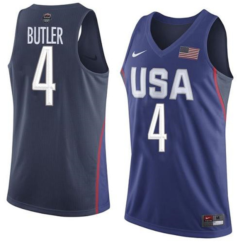 Men's Navy Blue Team USA Custom 2016 Dream Team Game Jersey